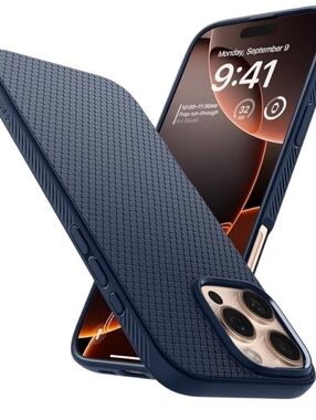 Spigen Liquid Air Designed for iPhone 16 Pro Max Case -Navy Blue